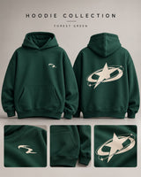 Hoodie Oversize Étoile – Vert Forêt