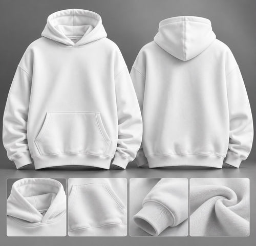 Hoodie Oversize Essentiel – Blanc