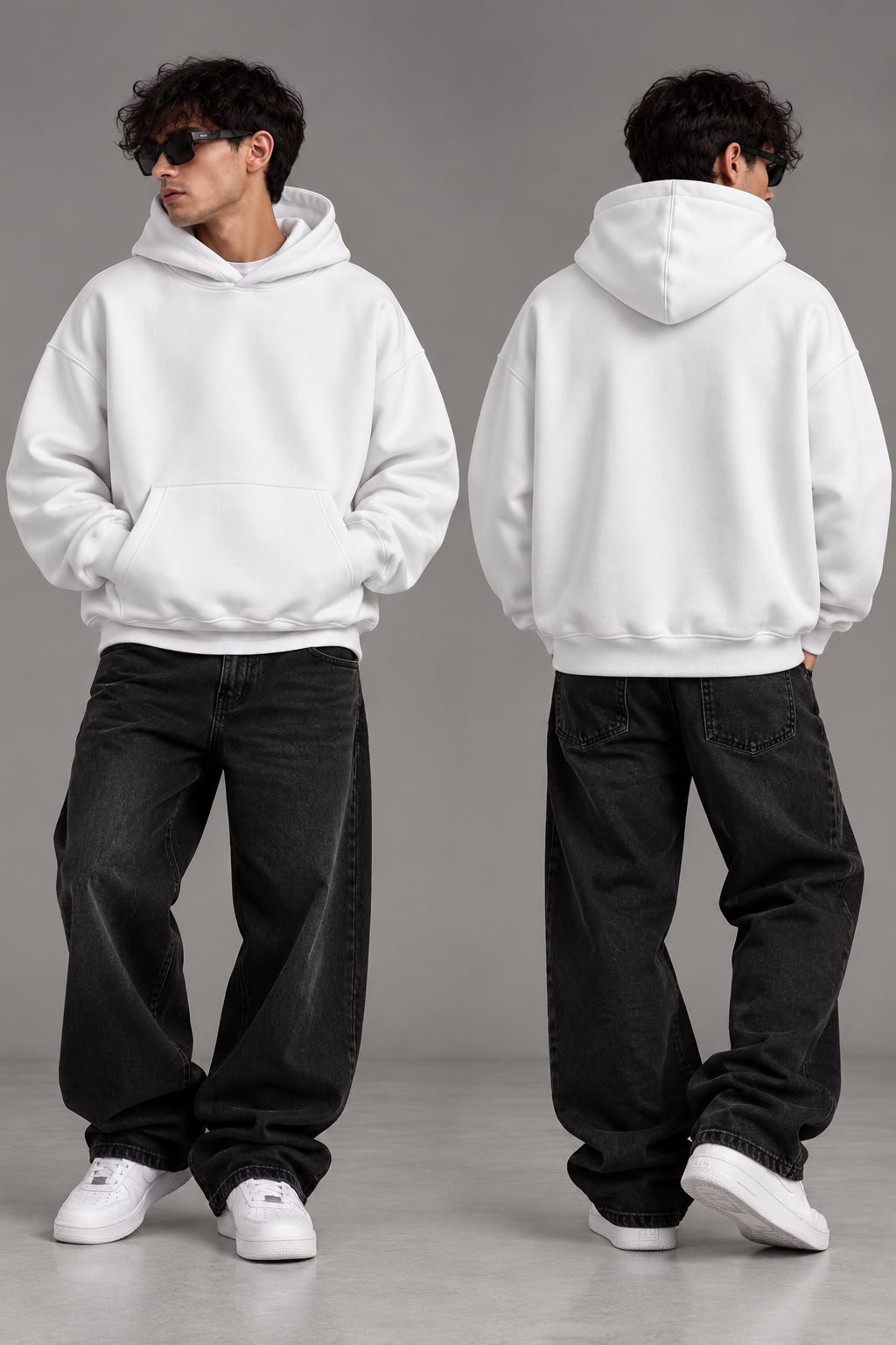 Hoodie Oversize Essentiel – Blanc