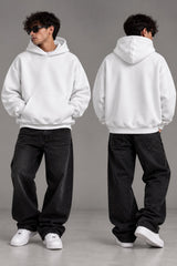 Sweat à capuche oversize essentiel – Blanc
